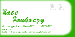 mate hankoczy business card